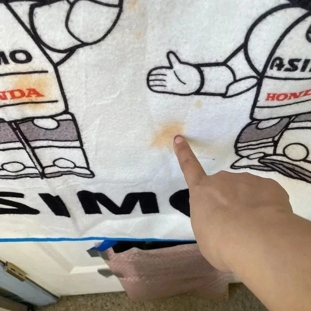 VTG Asimo Honda Flannel Baby Blanket Towel/ Bedding Japan Brand 34x34 White Blue